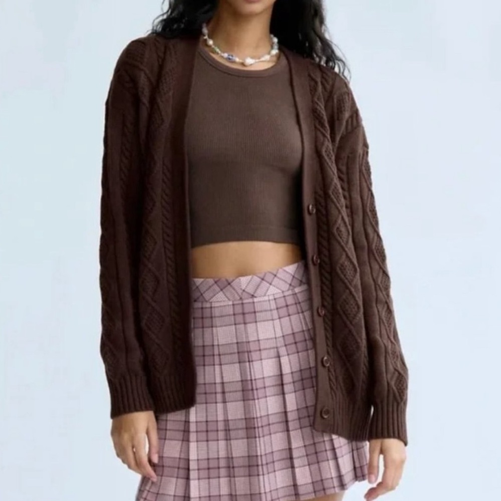 Aritzia Sunday Best Lamora cardigan mocha